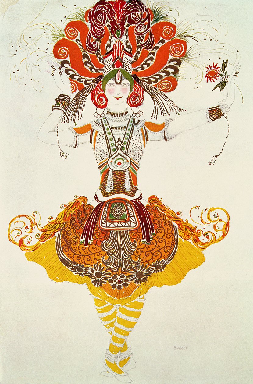 Stravinskyn balettiasu Firebirdille tekijältä Leon Bakst