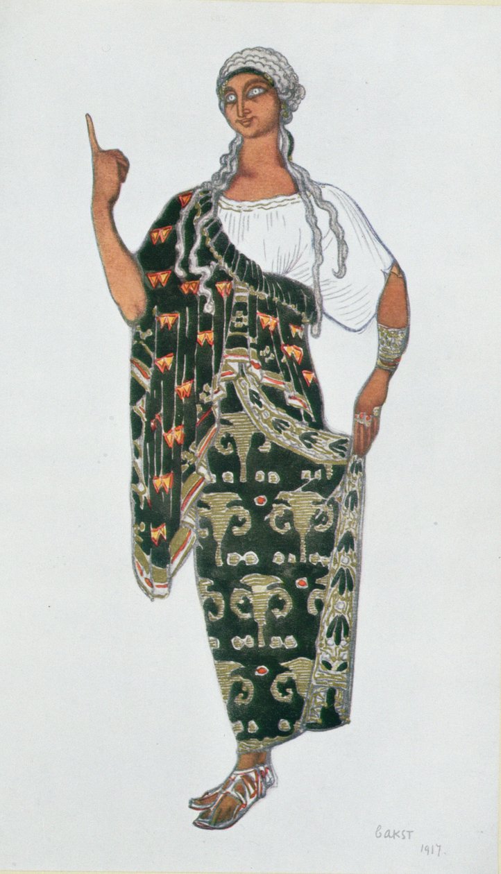 Pukusuunnittelu Phedrestä, 1917 tekijältä Leon Bakst