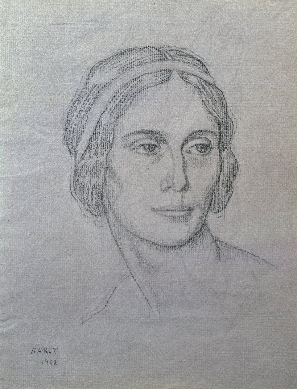 Anna Pavlovan (1881-1931) muotokuva, 1908 (hiili paperilla) tekijältä Leon Bakst