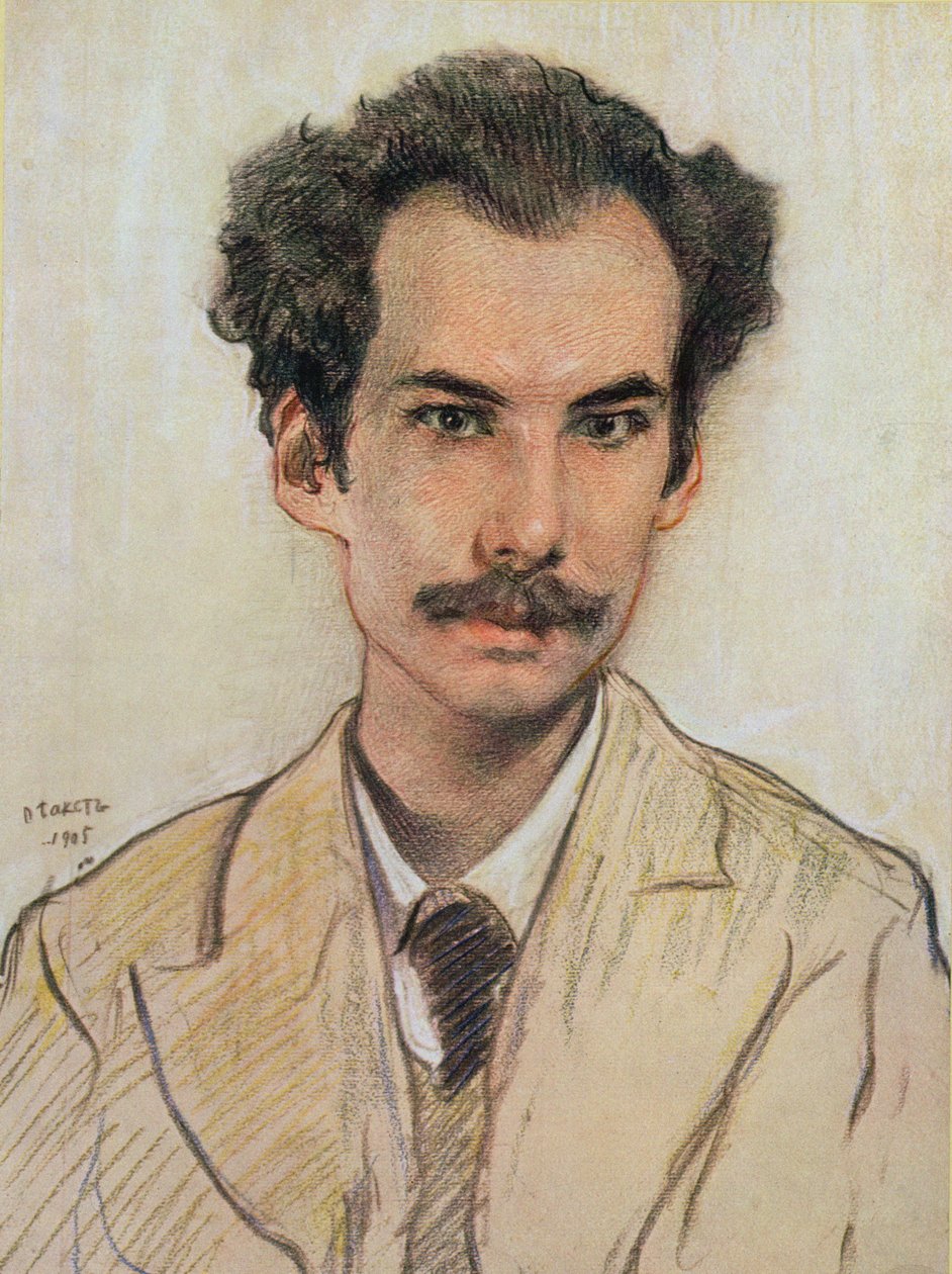 Boris Nikolajevitš Bugaevin (1880-1934) muotokuva Andrey Belyn salanimi, 1905 tekijältä Leon Bakst