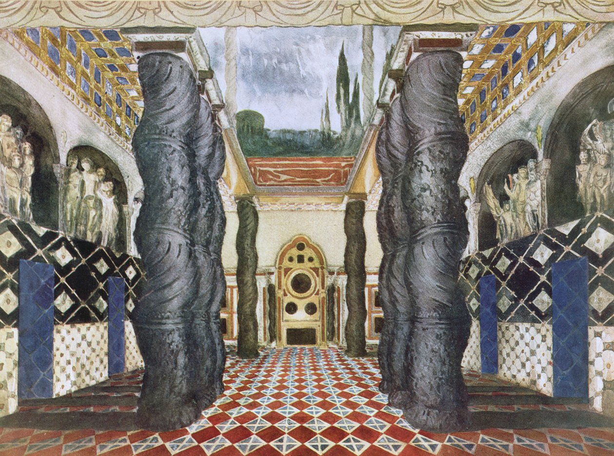 Keisarillisen palatsin maisemasuunnittelu, Pyhän Sebastianin marttyyri, n. 1911-22 tekijältä Leon Bakst