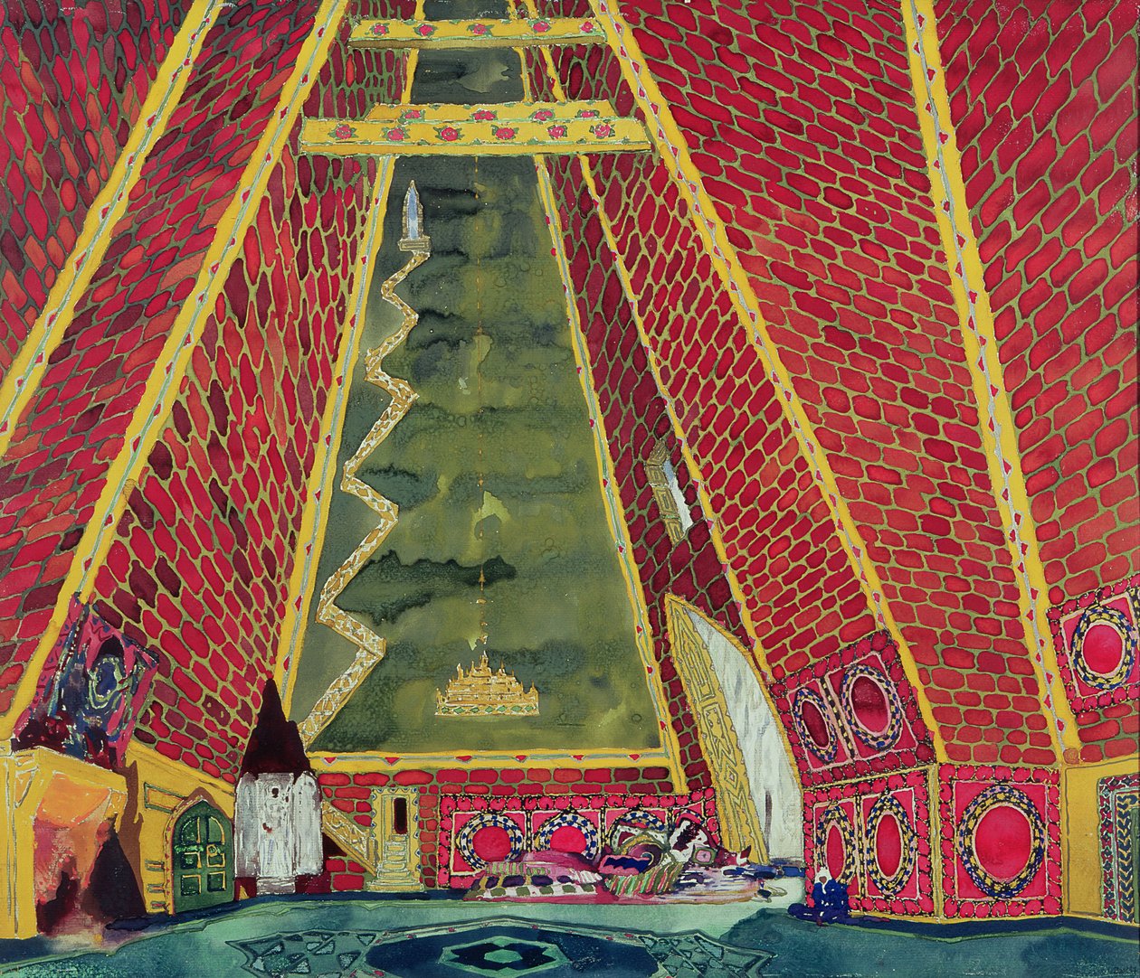 Lavastus "Thamar", 1912 tekijältä Leon Bakst