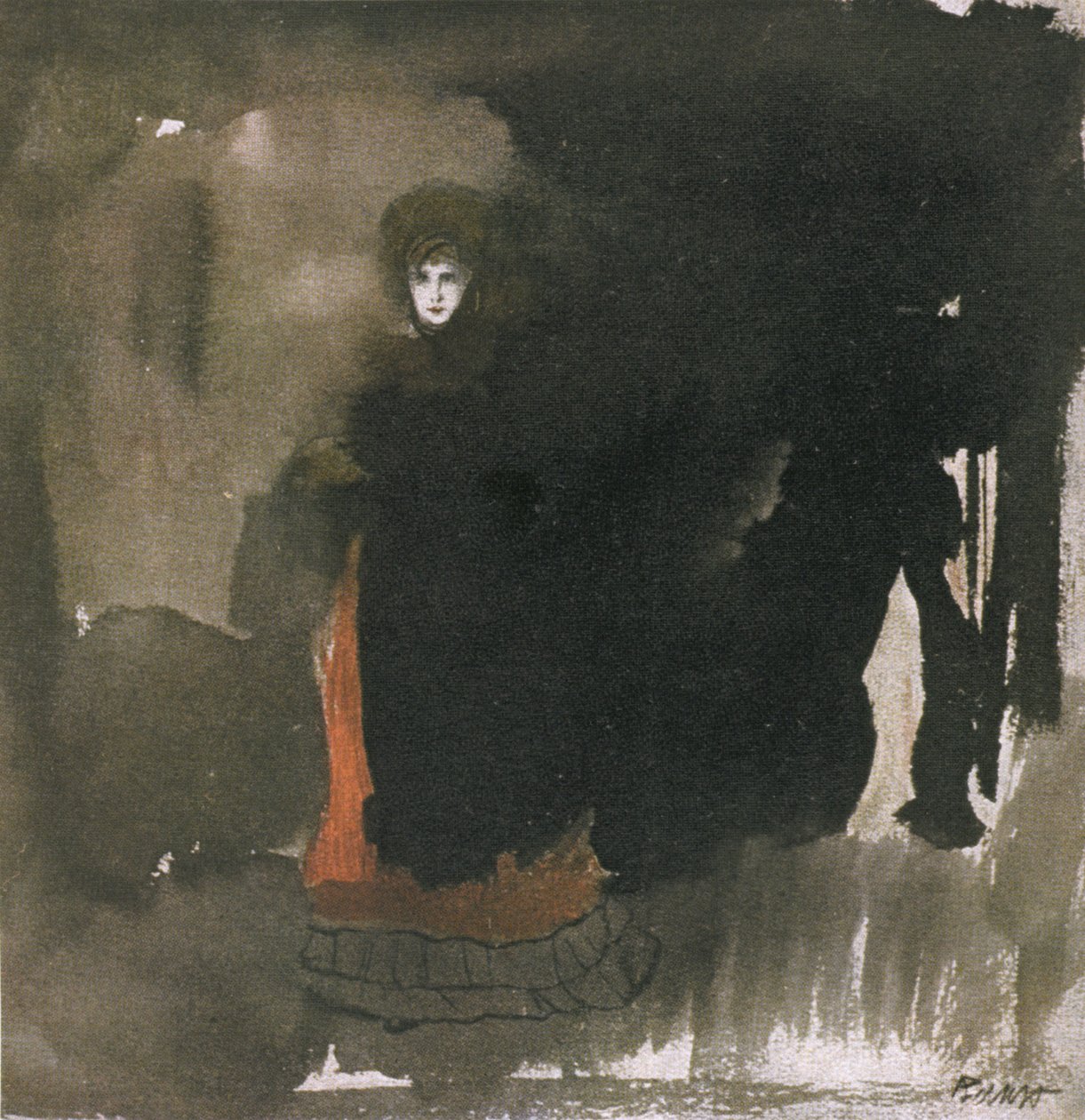 Nainen punaisessa mekossa tekijältä Leon Bakst