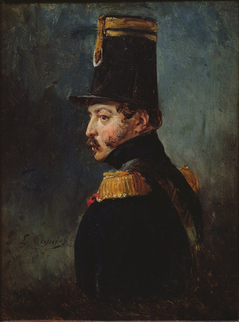 Muotokuvan oletetaan olevan kenraali Gaston Auguste de Gallifetista tekijältä Léon Cogniet