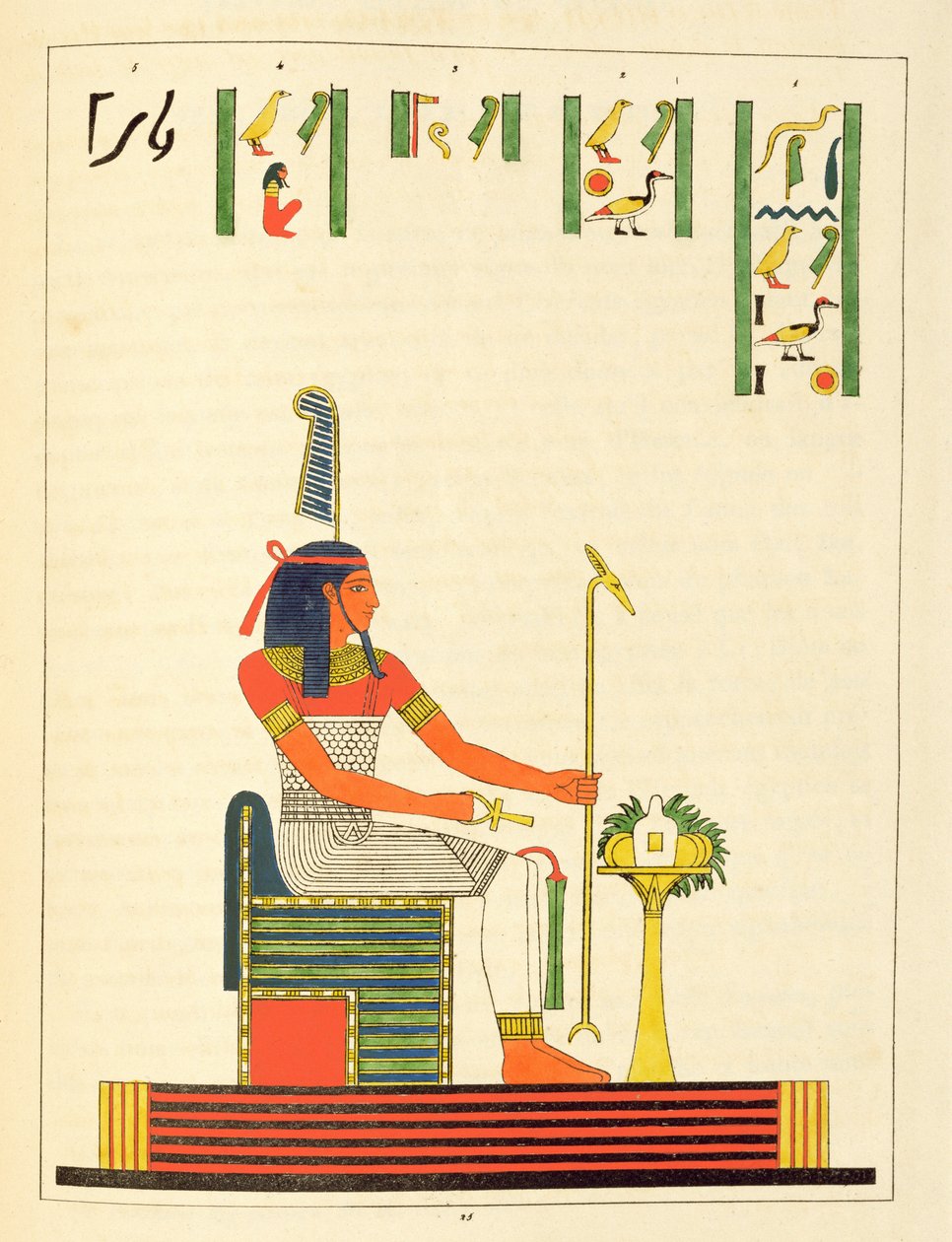 Shu-jumala, kuva Egyptin Pantheonista: Jean-Francois Champollionin kokoelma mytologisia hahmoja muinaisesta Egyptistä, julkaistu 1823-25 tekijältä Leon Jean Joseph Dubois