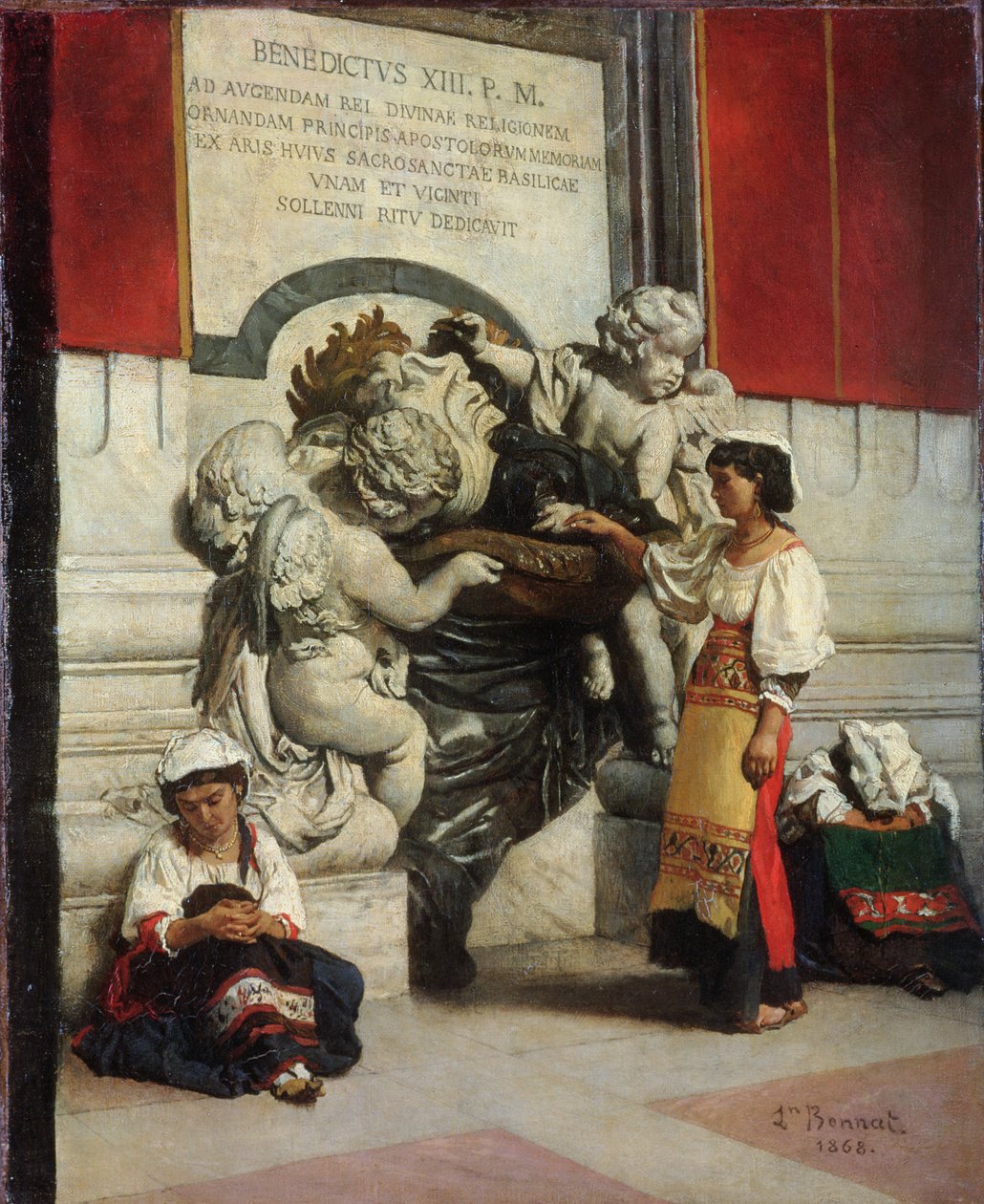 Suihkulähde Pyhän Pietarin katedraalin luona Roomassa, 1868. tekijältä Leon Joseph Florentin Bonnat