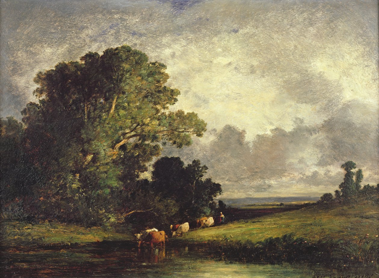 Watering Place, Fontainebleau tekijältä Leon Victor Dupre