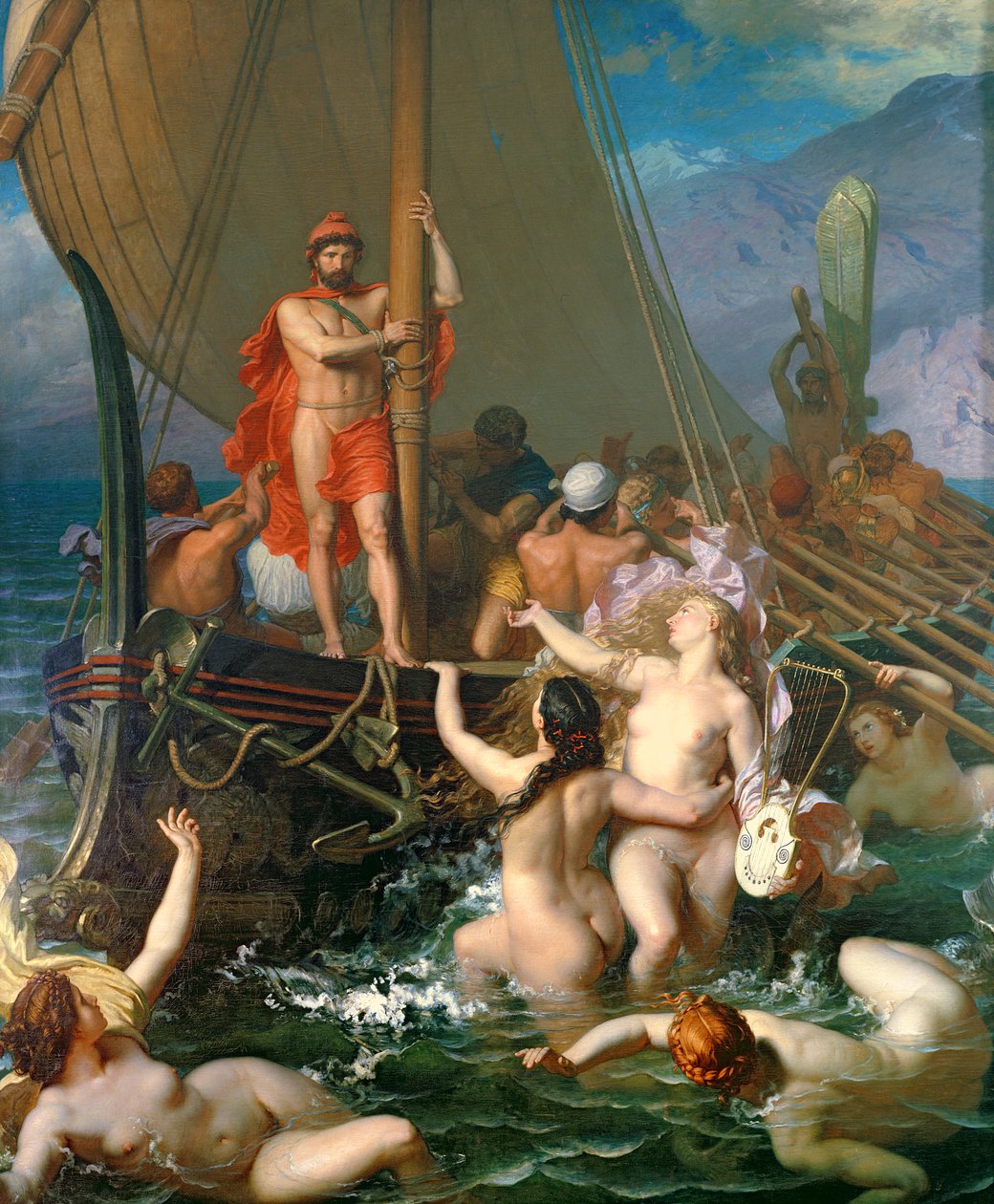 Odysseus ja seireenit tekijältä Leon Auguste Adolphe Belly