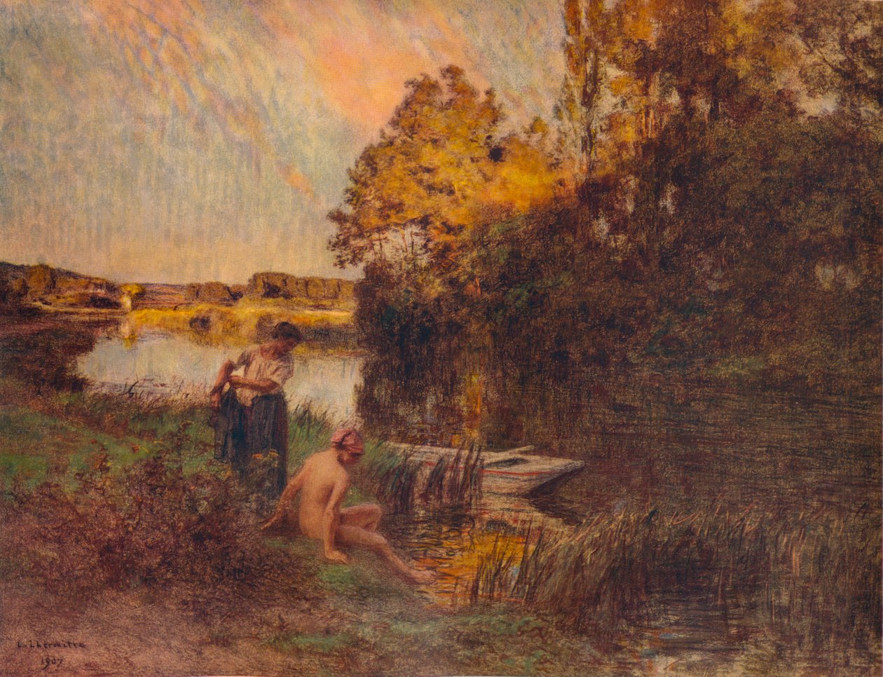 Kylpylä, 1907, 1938 tekijältä Leon Augustin Lhermitte
