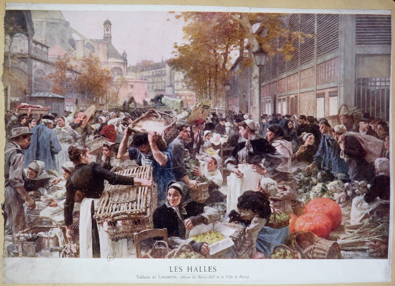 Les Halles, 1893 tekijältä Leon Augustin Lhermitte