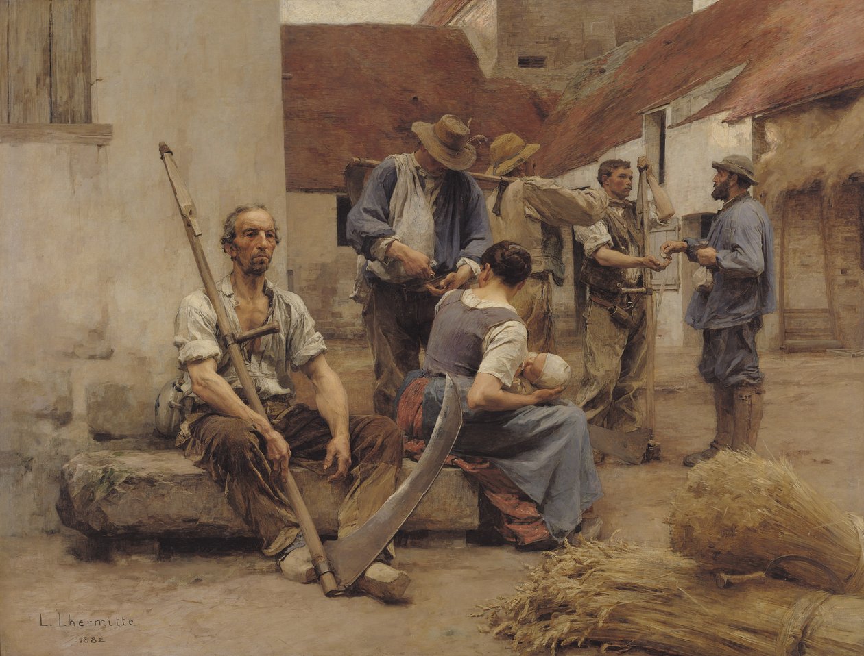 Paying the Harvesters, 1882 tekijältä Leon Augustin Lhermitte