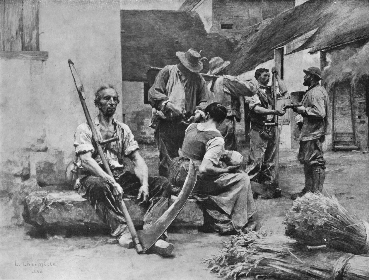 Paying the Harvesters, 1882, 1911 tekijältä Leon Augustin Lhermitte