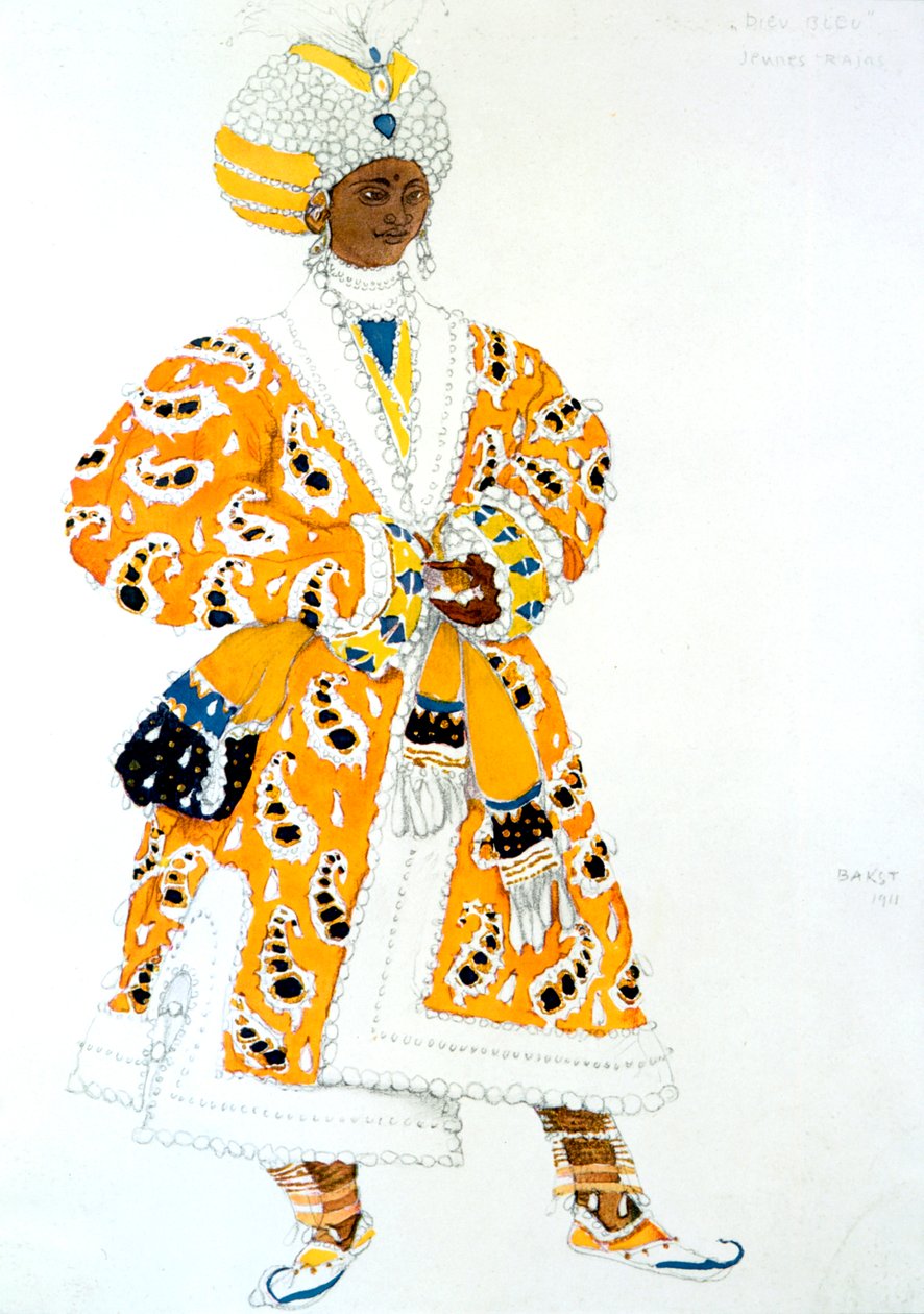 Nuori Rajah, balettipukusuunnittelu, 1911 tekijältä Leon Bakst