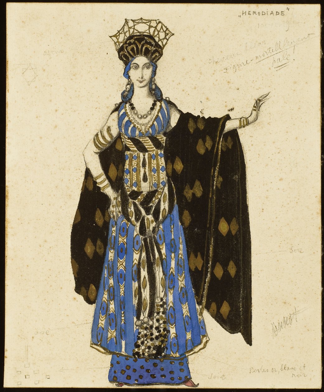 Pukusuunnittelu "Salomelle": Herodiade, tekijältä Leon Bakst