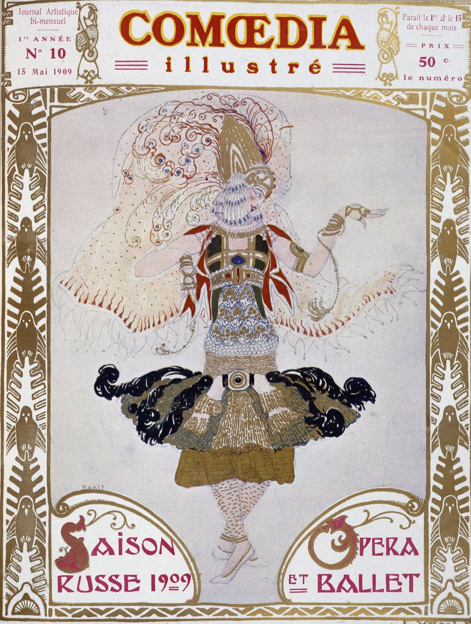 Bakstin Ballet Russes -tanssija, lehmä. Kuvitettu komedia”” tekijältä Leon Bakst
