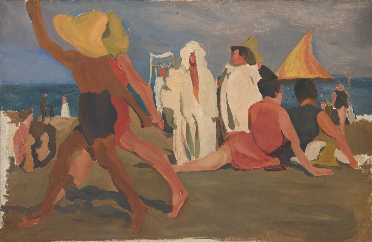 Uimareita Lidolla, Venetsia Serge Diaghilev ja Vaslav Nijinsky rannalla tekijältä Leon Bakst