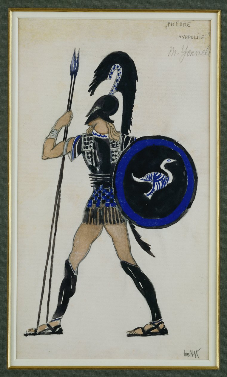 Pukusuunnittelu Hippolitukselle "Phaedresta" tekijältä Leon Bakst