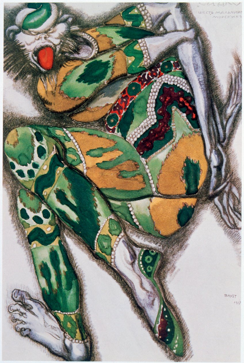 Pukusuunnittelu Seefenfelille, Sadko, 1917 tekijältä Leon Bakst