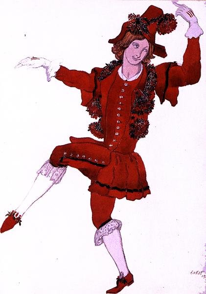 Pukusuunnittelu Pageboy of the Fairy Mountain-Ashille, Sleeping Beauty tekijältä Leon Bakst