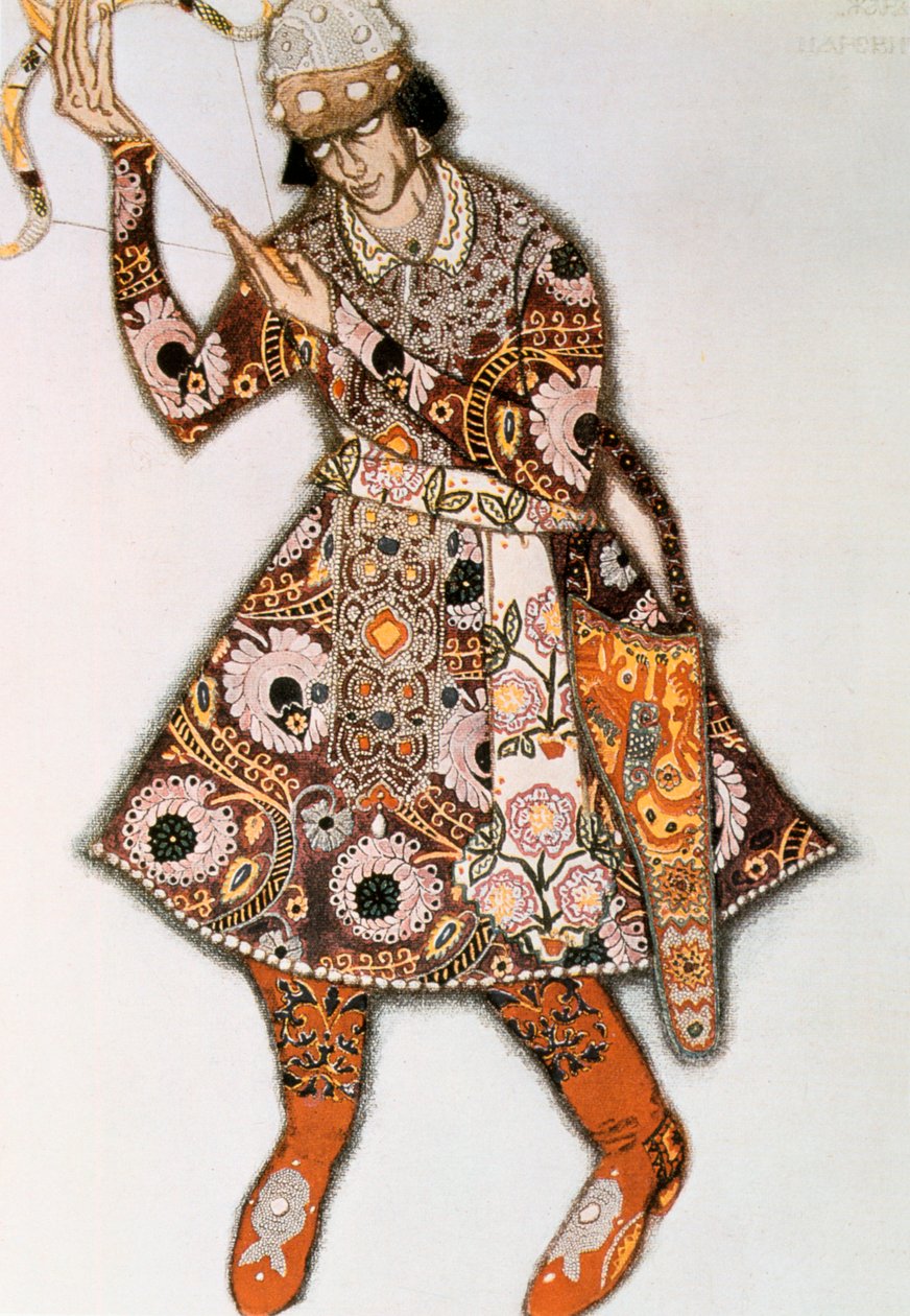 Pukusuunnittelu Igor Stravinskyn balettiin, 1913 tekijältä Leon Bakst