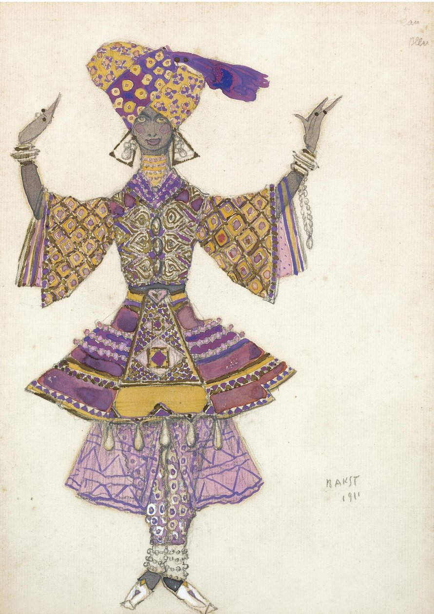 R. Hahnin pukusuunnittelu Ballet Blue Godille, 1911 tekijältä Leon Bakst