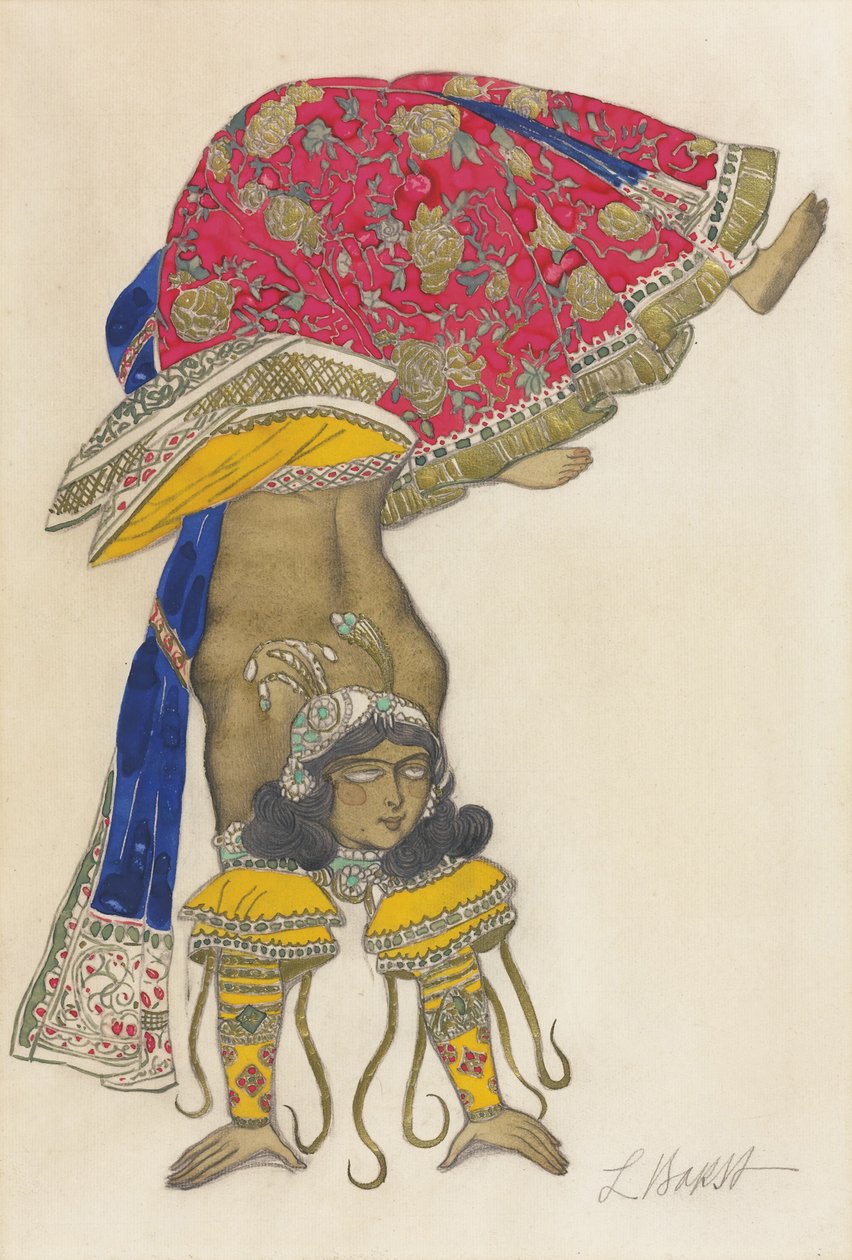 R. Hahnin pukusuunnittelu Ballet Blue Godille, 1912 tekijältä Leon Bakst