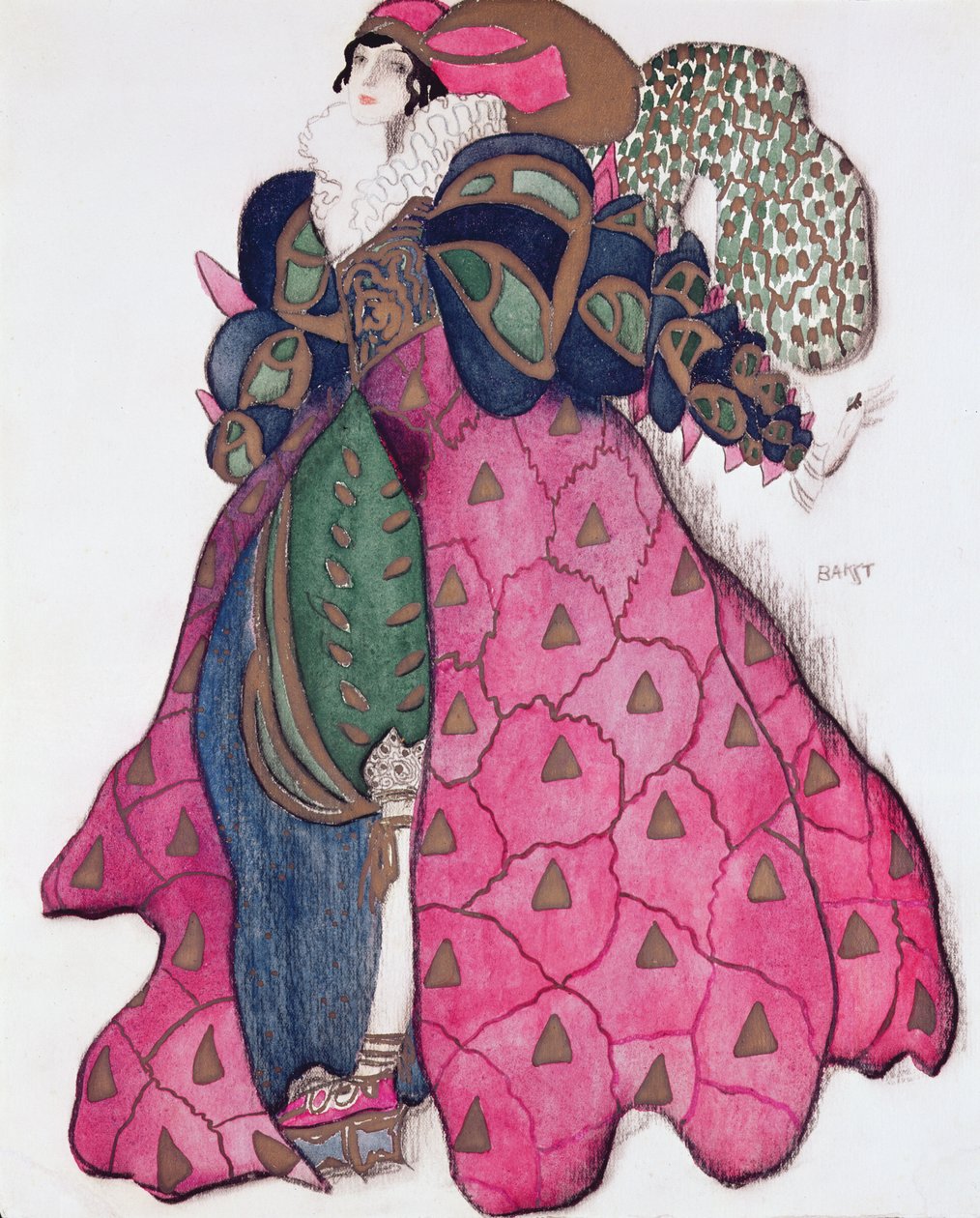 Pukusuunnittelu balettiin "La Legende de Joseph" tekijältä Leon Bakst
