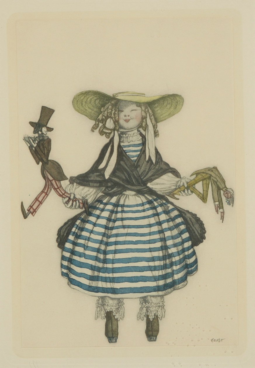 Pukusuunnittelu J. Bayerin balettiin The Fairy Doll, 1903 tekijältä Leon Bakst