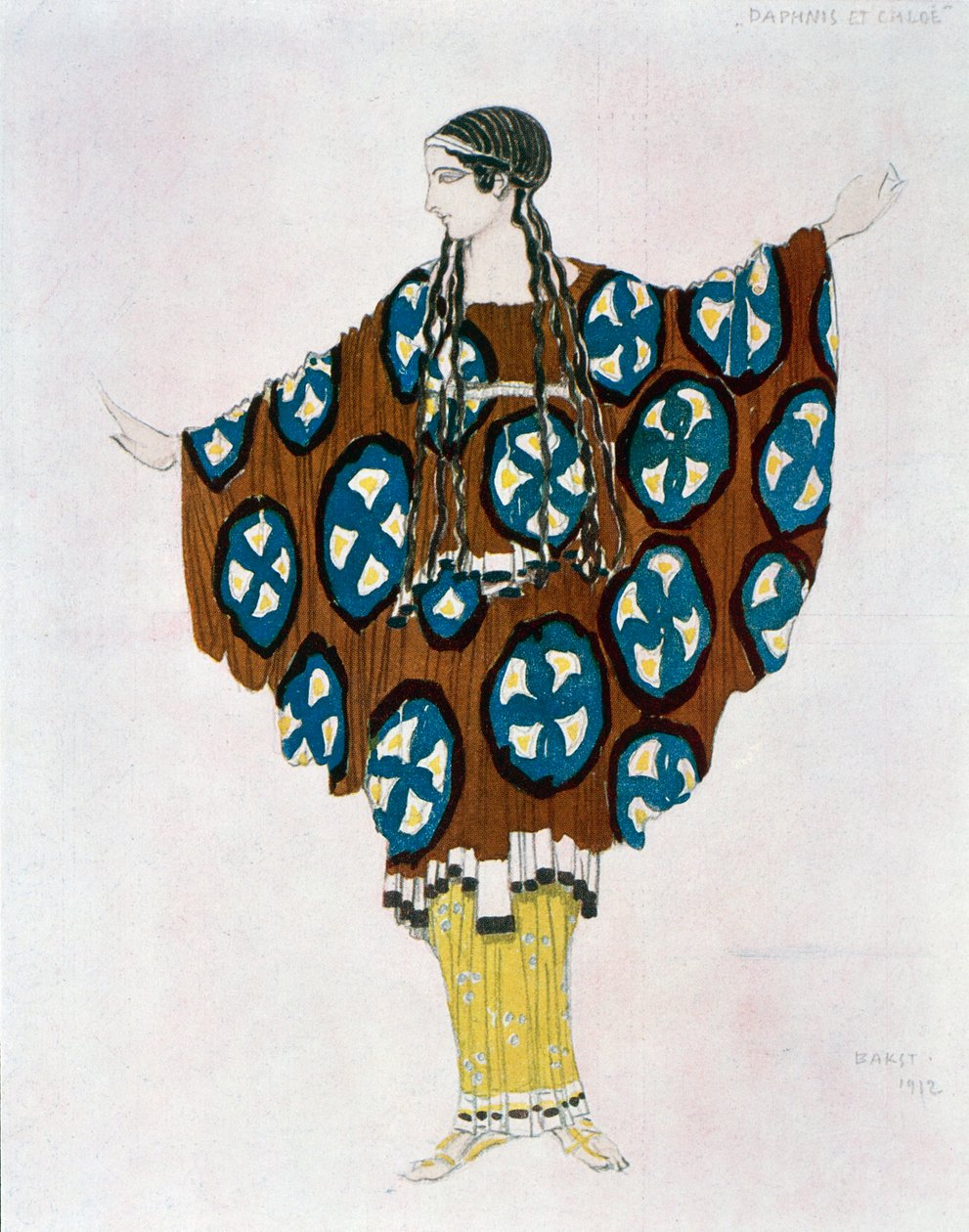 Maurice Ravelin (1875-1937) puku Daphnikselle ja Chloelle 1912 (akvarelli) tekijältä Leon Bakst