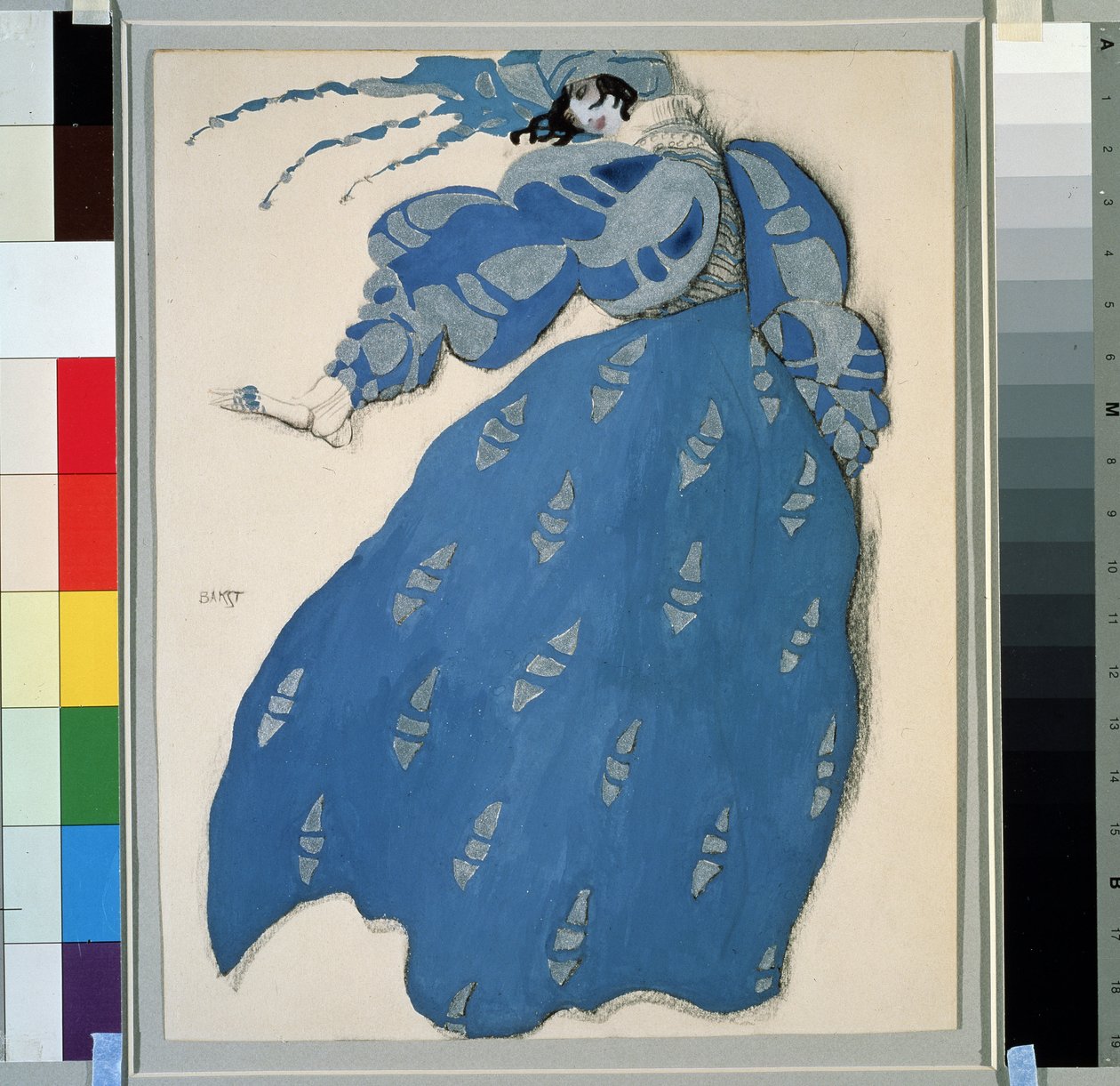Puku Carlo Goldonin (1707-1793) ohjaamaan balettiin "Les dames de bonne humeur" (Naiset hyvässä huumorissa) tekijältä Leon Bakst