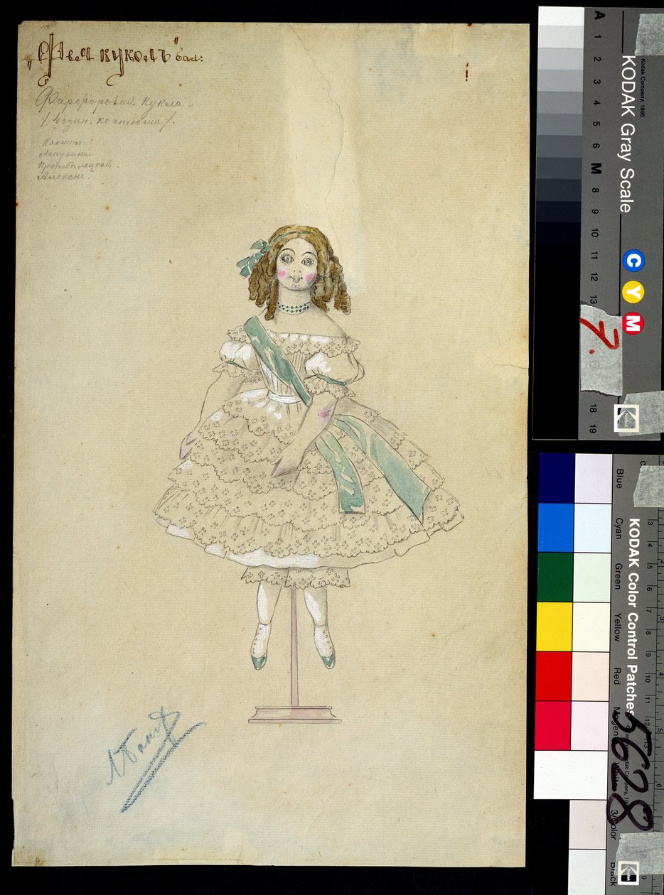 Puku Joseph Bayerin (1852-1913) ohjaamaan balettiin "la poupee feerique" tekijältä Leon Bakst