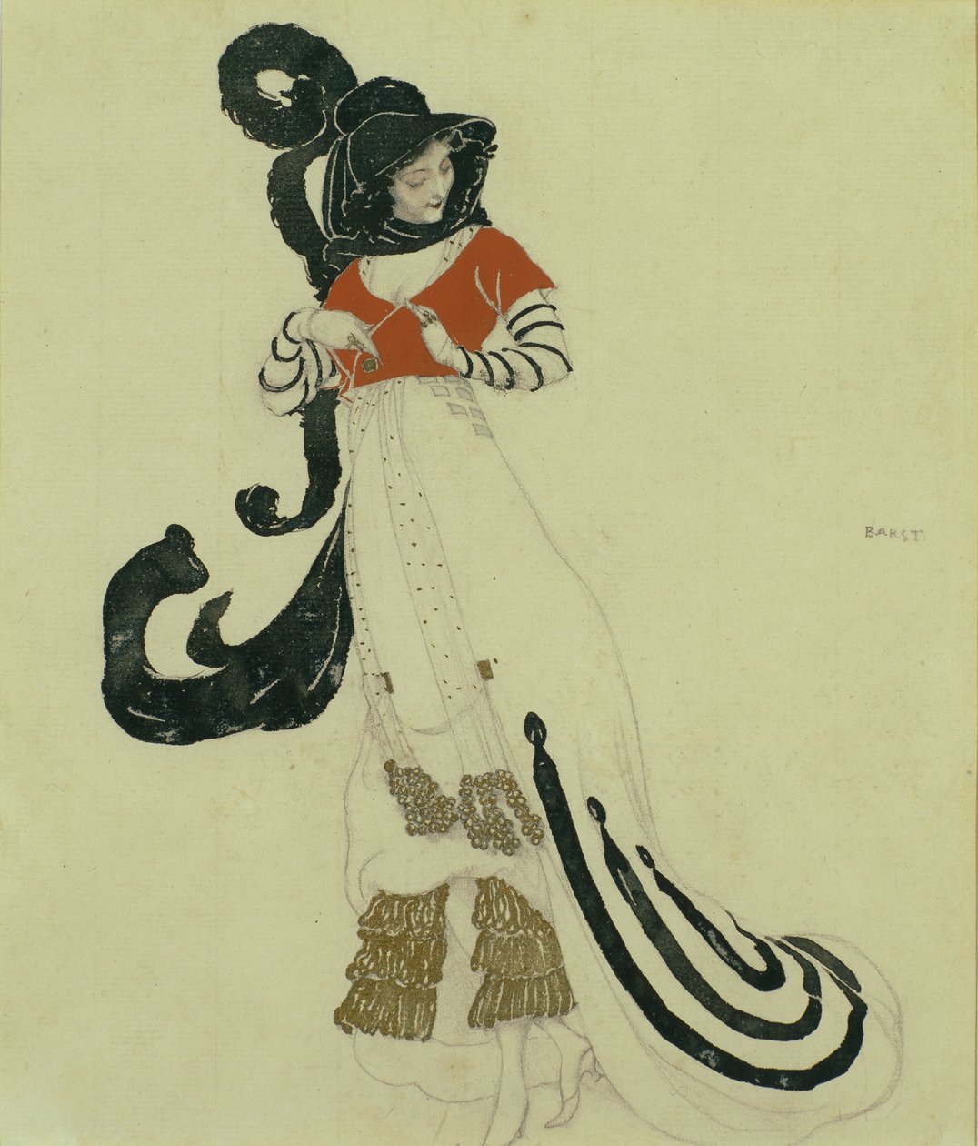 Fancy Dress Costume Design, c. 1914 tekijältä Leon Bakst