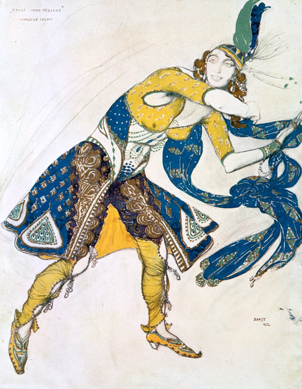 Intiaanitanssi Casatin marssilainen, 1912 tekijältä Leon Bakst
