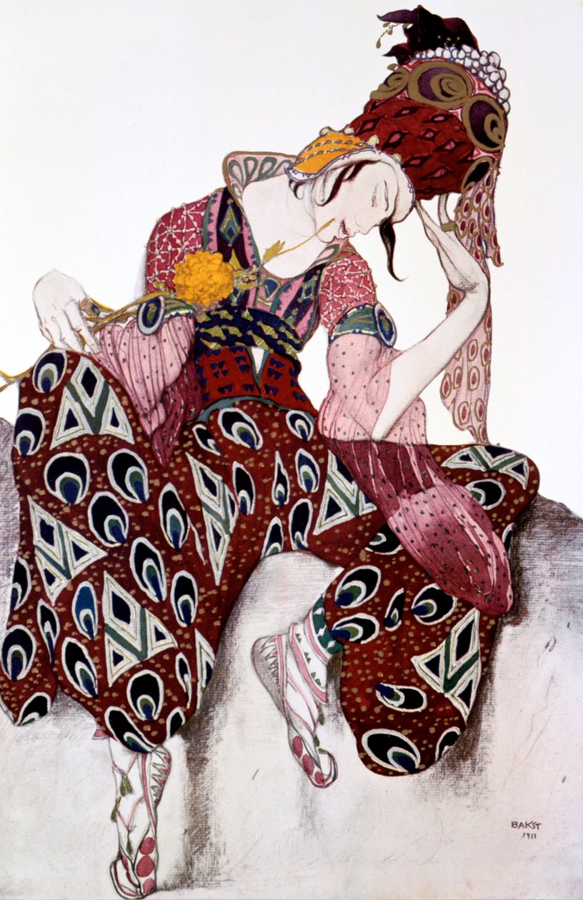 Iskander, pukusuunnittelu Paul Dukasin balettiin La Peri, c1913 tekijältä Leon Bakst