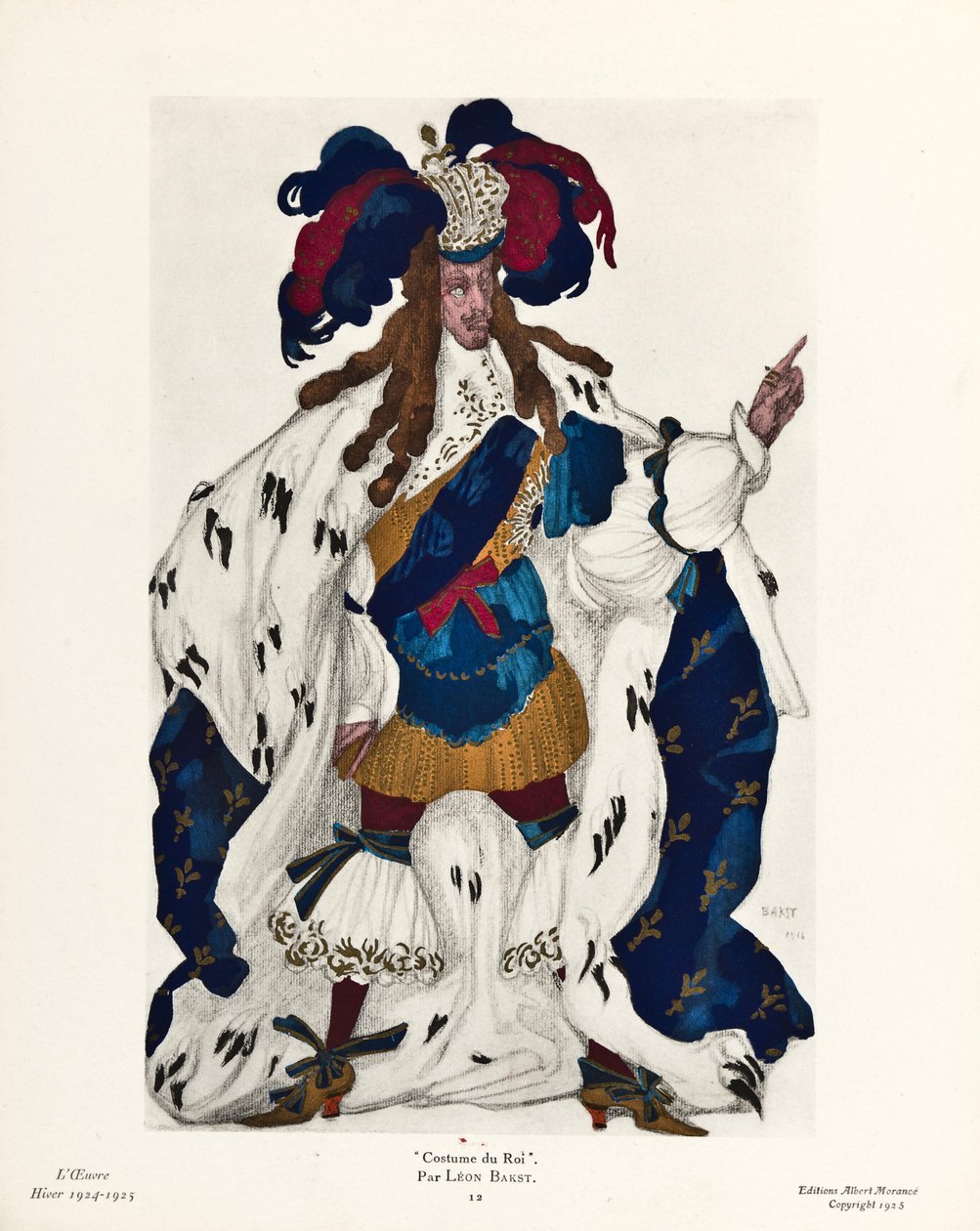 Kuningas. Pukusuunnittelu P. Tšaikovskin balettiin Prinsessa, 1921 tekijältä Leon Bakst