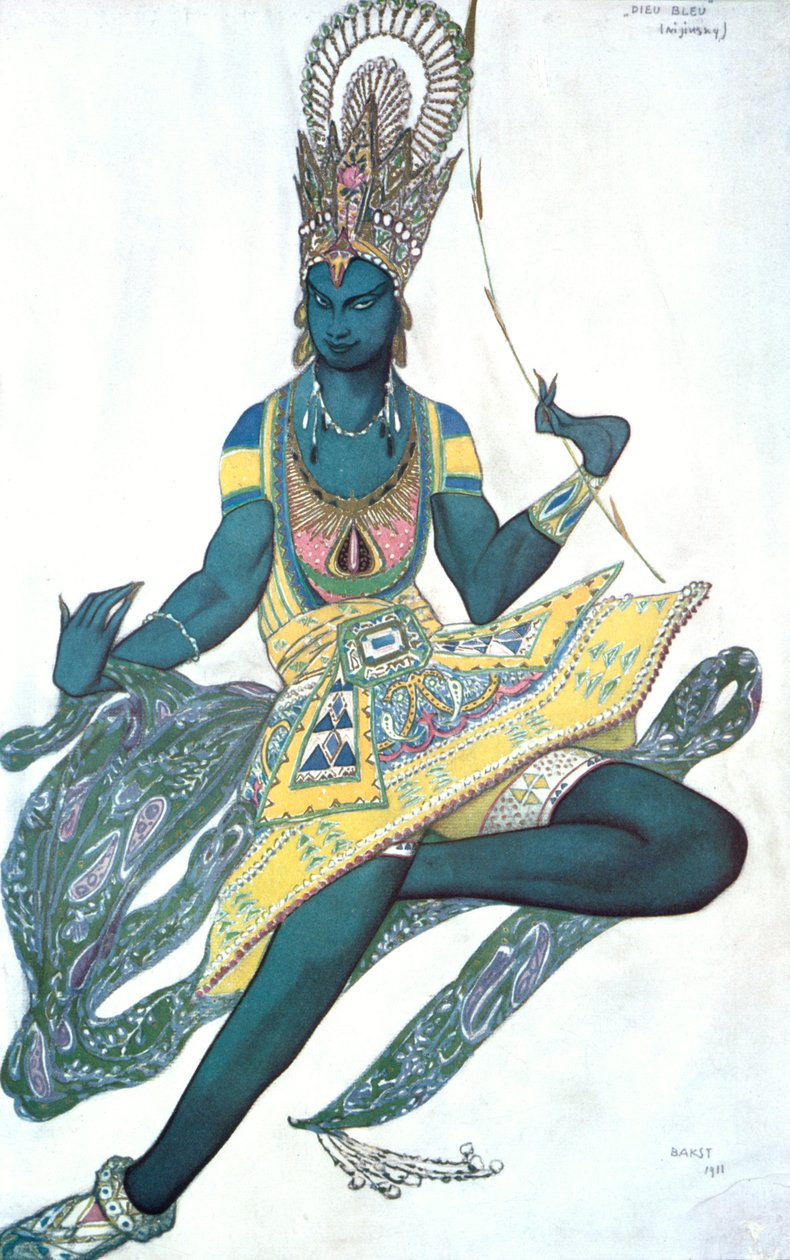 Le Dieu Bleu Sininen jumala, balettipukusuunnittelu, 1911 tekijältä Leon Bakst