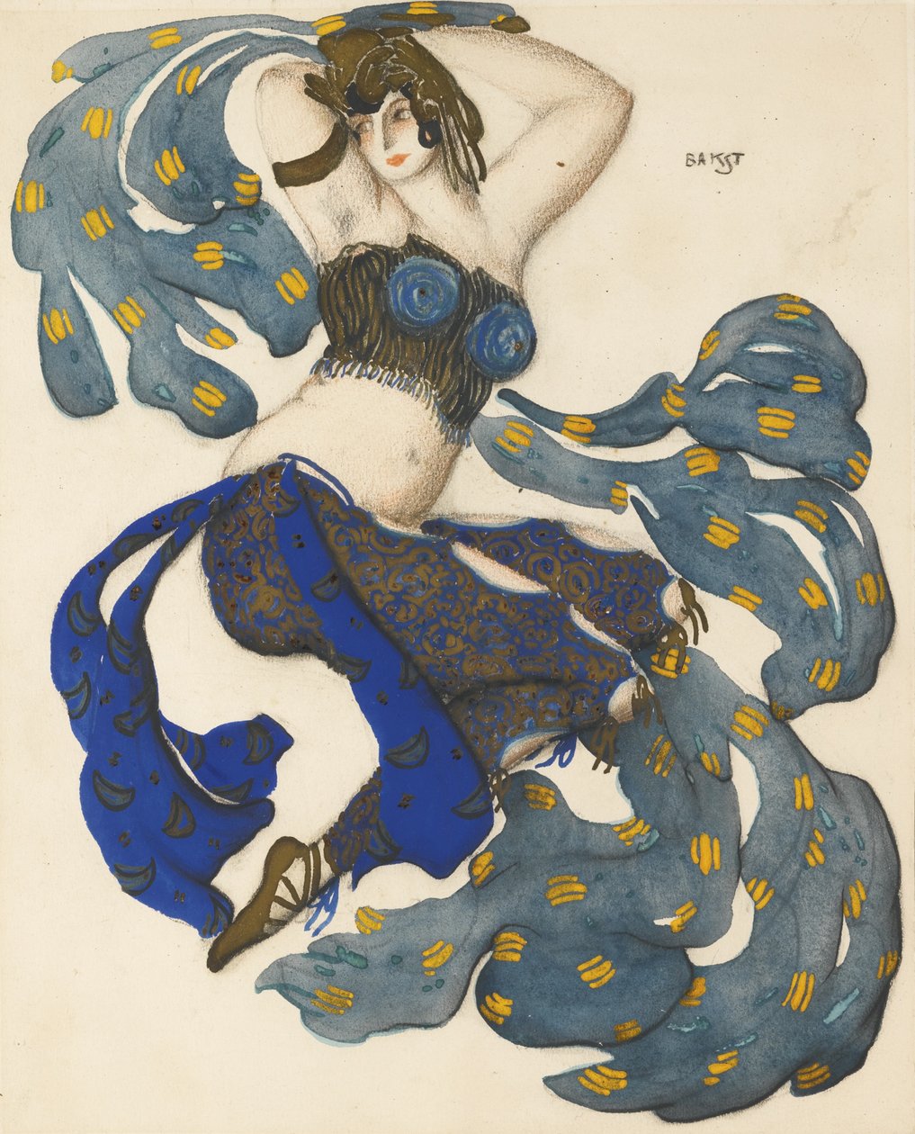 Odalistinen. Pukusuunnittelu N. Rimski-Korsakovin balettiin Sheherazade tekijältä Leon Bakst