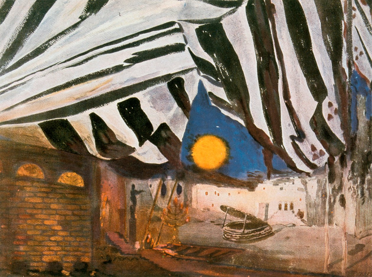 Lavastus Oscar Wilden Salomeen, 1800-luvun lopulla 1900-luvun alku tekijältä Leon Bakst