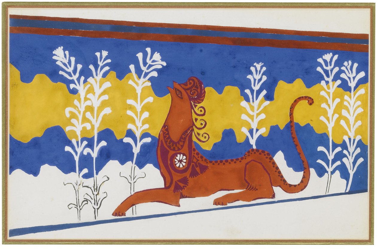 Lavastussuunnittelu Ballet Phèdreen, noin 1923 tekijältä Leon Bakst