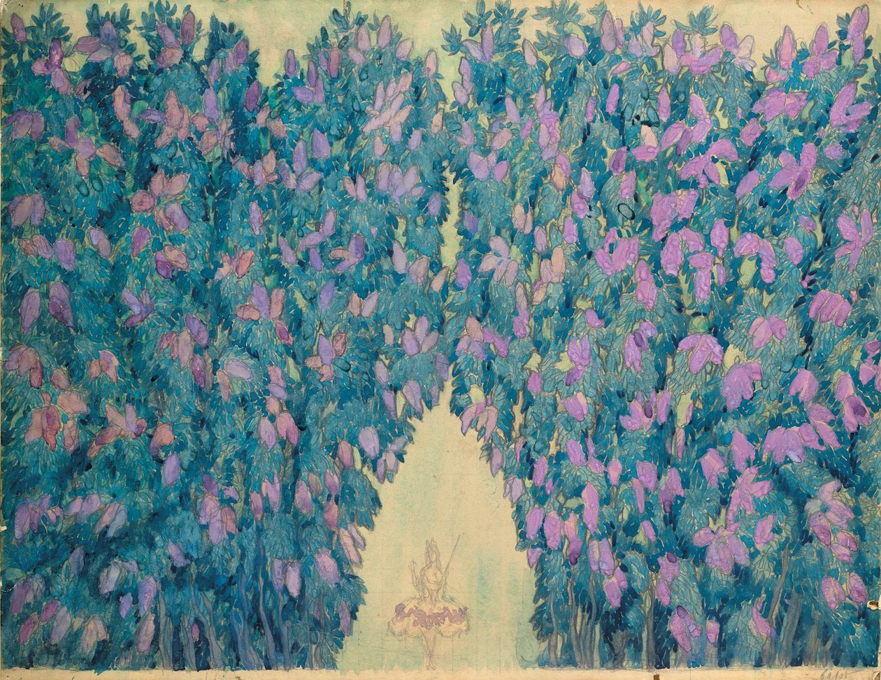 Lavastus P. Tšaikovskin balettiin Nukkuva kaunotar, 1921. tekijältä Leon Bakst