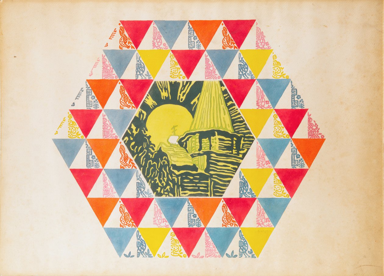 Tekstiilisuunnittelu, noin 1923-1924. tekijältä Leon Bakst