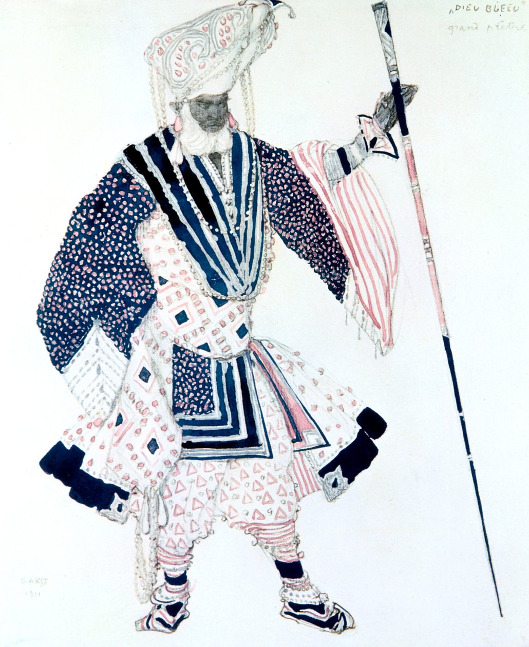 Ylipappi Le Grand Prêtre, balettipukusuunnittelu, 1911 tekijältä Leon Bakst