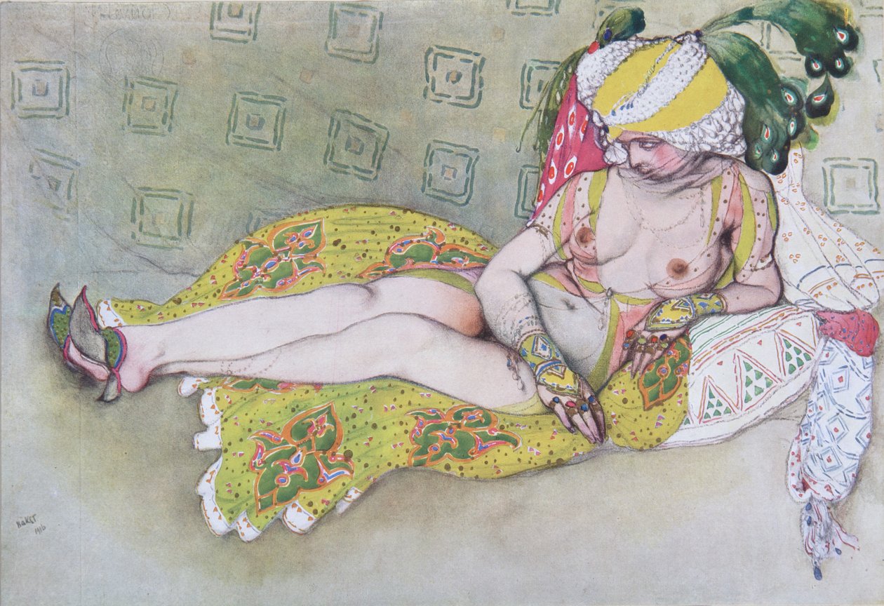 Keltaisen sulttaanien vaimo, 1916 tekijältä Leon Bakst