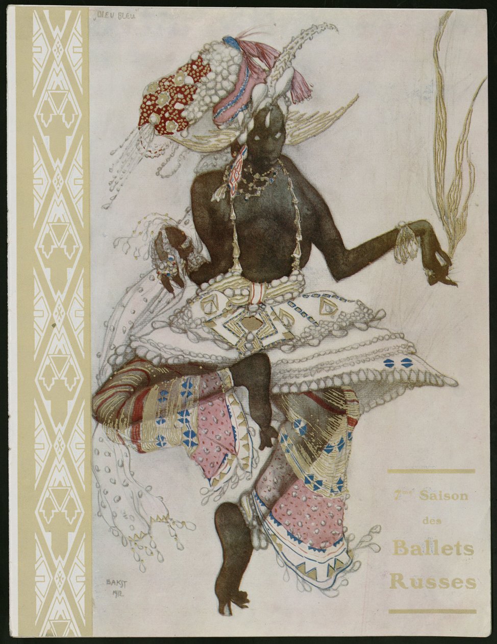 Ballets Russes -sovenir-ohjelman nimisivu tekijältä Leon Bakst