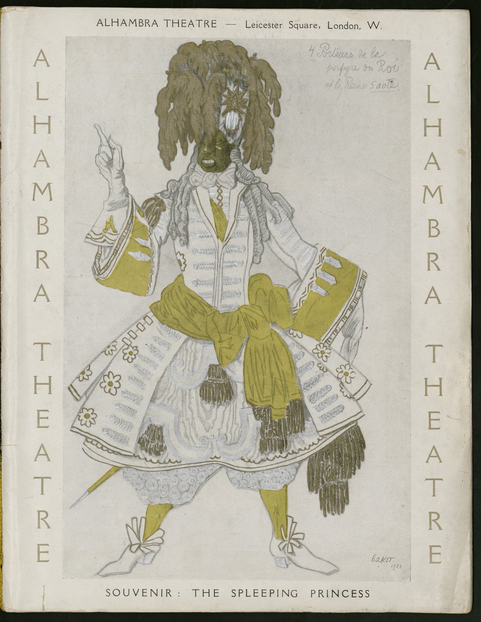 Ballets Russes -sovenir-ohjelman nimisivu tekijältä Leon Bakst