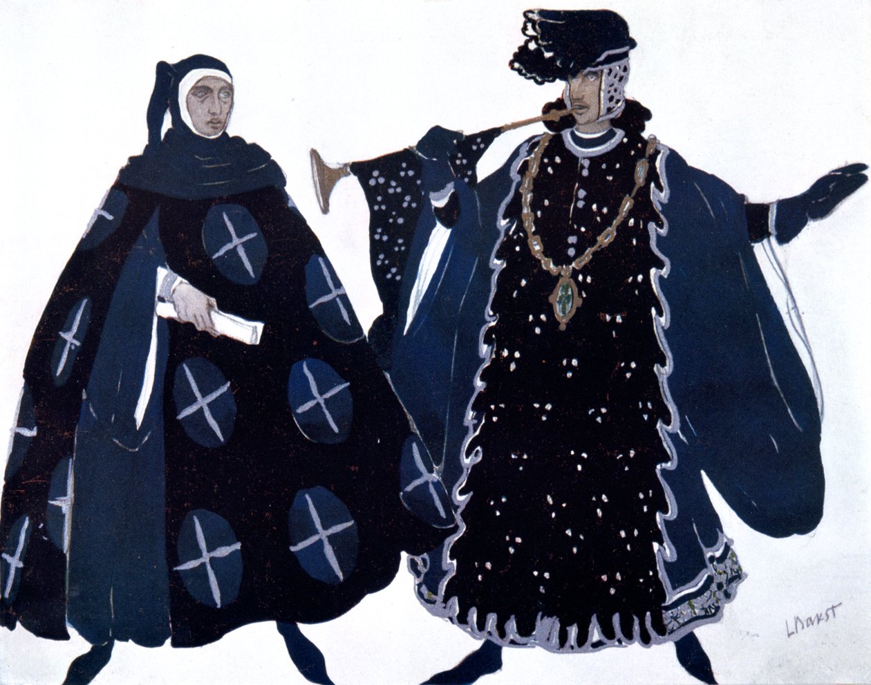Two Heralds, balettipukusuunnittelu, 1911 tekijältä Leon Bakst