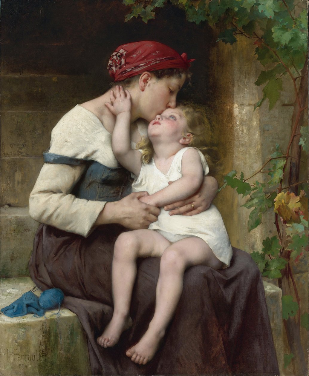 ""Mere et fille"" (Äiti ja lapsi) Leon Jean Basile Perraultin (1832-1908) maalaus 1894 Yksityinen kokoelma tekijältä Leon Bazile Perrault