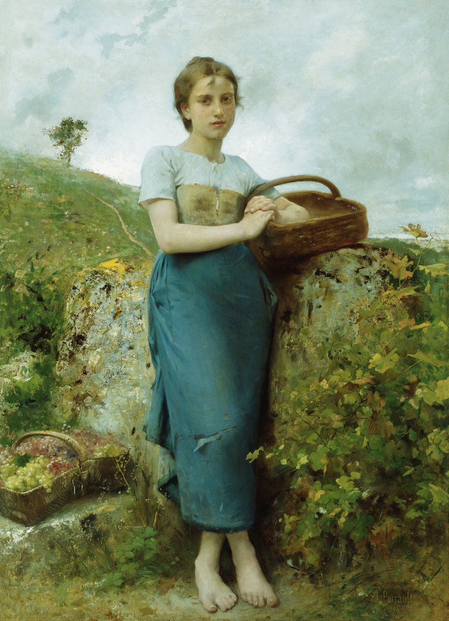 Rypäleenpoimija, 1895 tekijältä Leon Bazile Perrault
