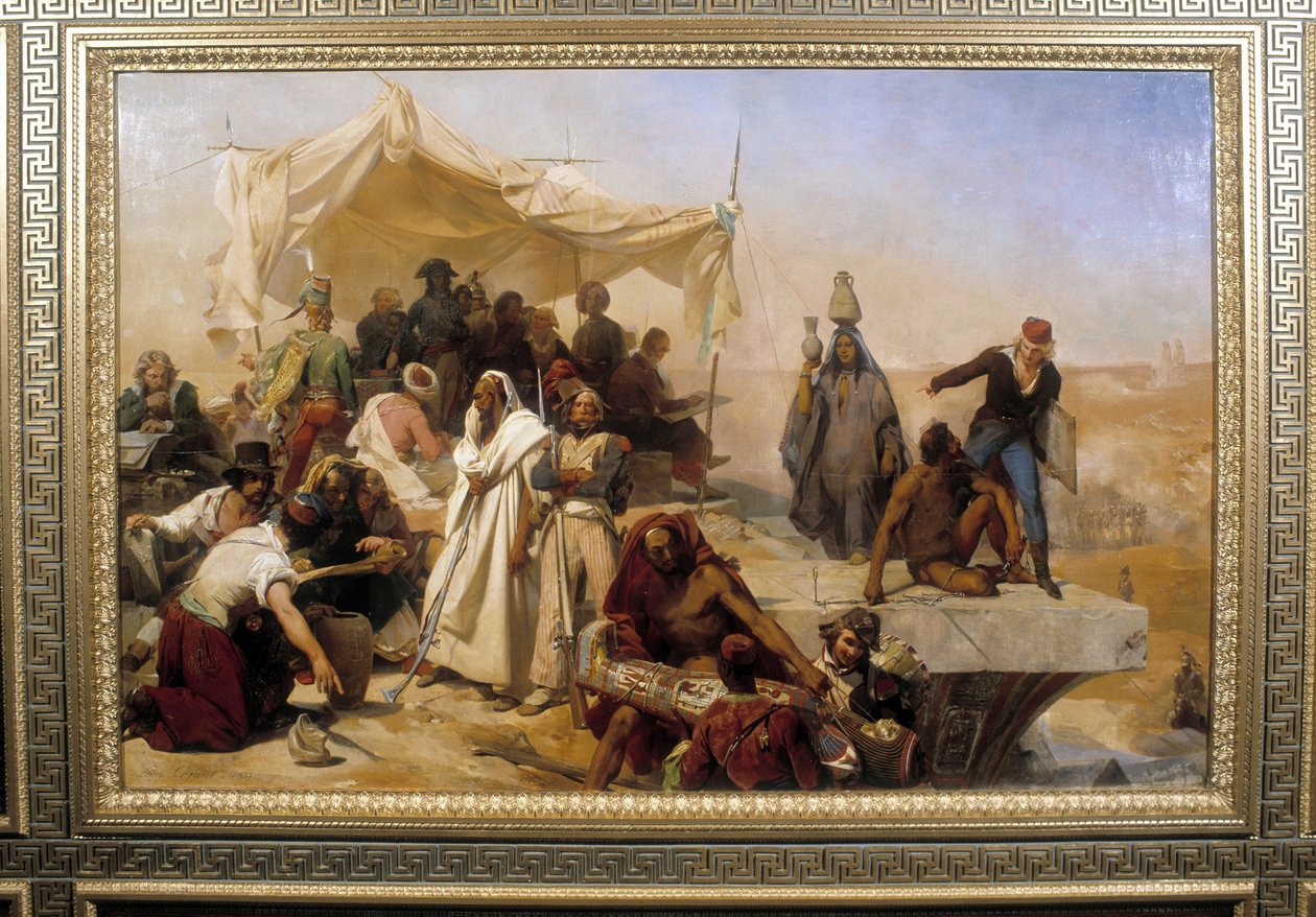 Expedition Egyptistä Bonaparten käskystä. Leon Cognietin maalaus (1794-1880) tekijältä Léon Cogniet