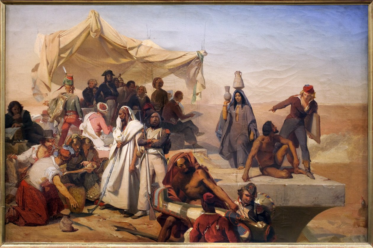 Egyptin retkikunta (maaseutu) Bonaparten (Napoleon) käskyn alla tekijältä Léon Cogniet